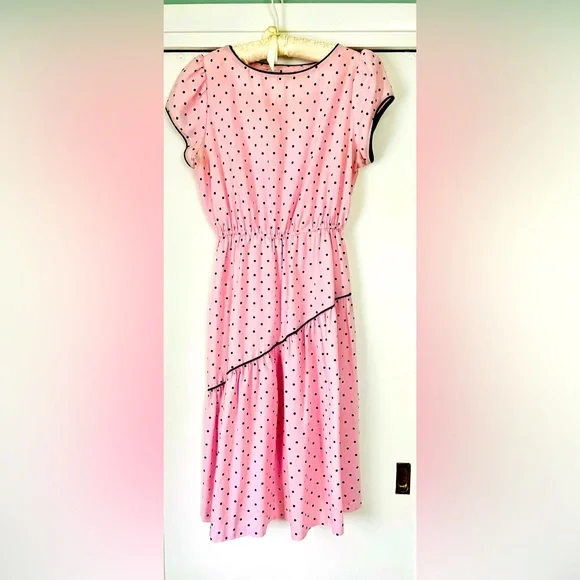 1980’s Pink Polka Dot Dress. - Picture 1 of 2
